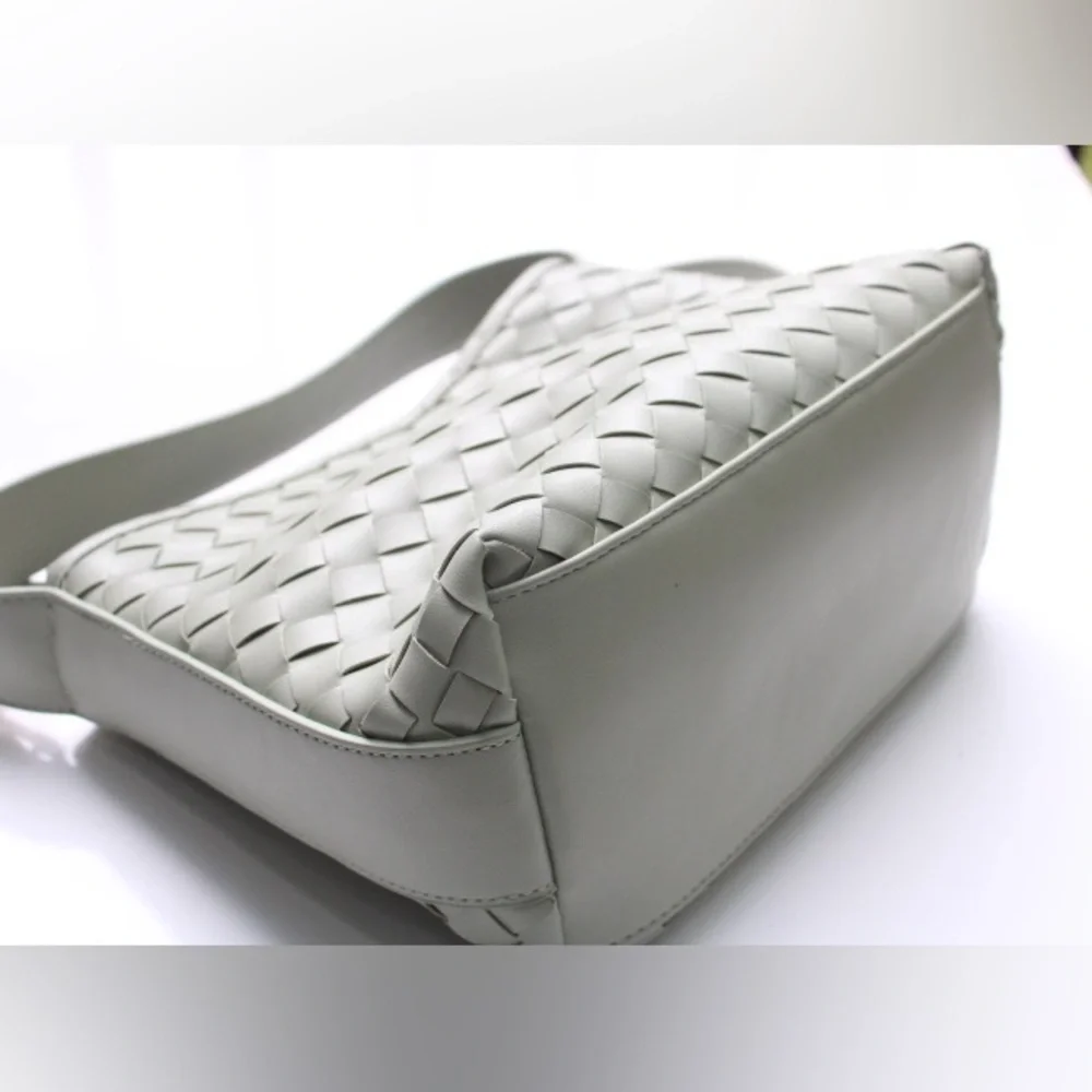Urban expressions woven faux leather satchel/cross body bag
